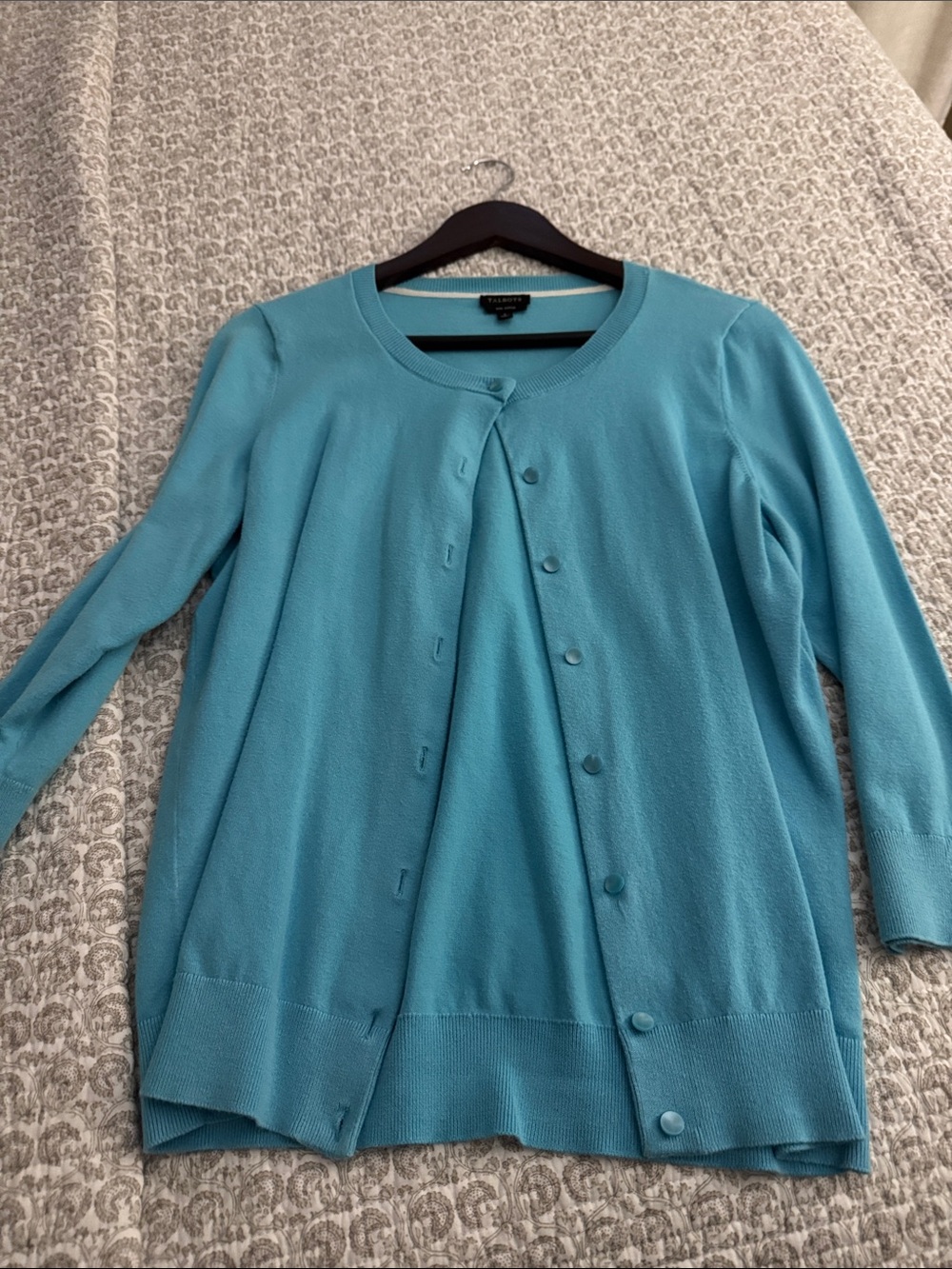 Talbots Teal Button-Front Cardigan